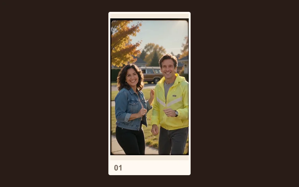 Frames from our published demo: A suburb in 1985.