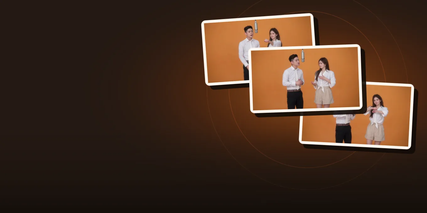 Three moments of one of our own Wan 3.0 renders, beginning, middle and end, laid out like clips on a timeline.