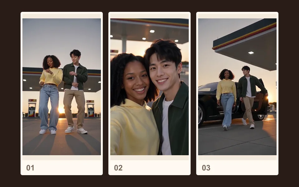 Frames from our published demo: The selfie close-up.